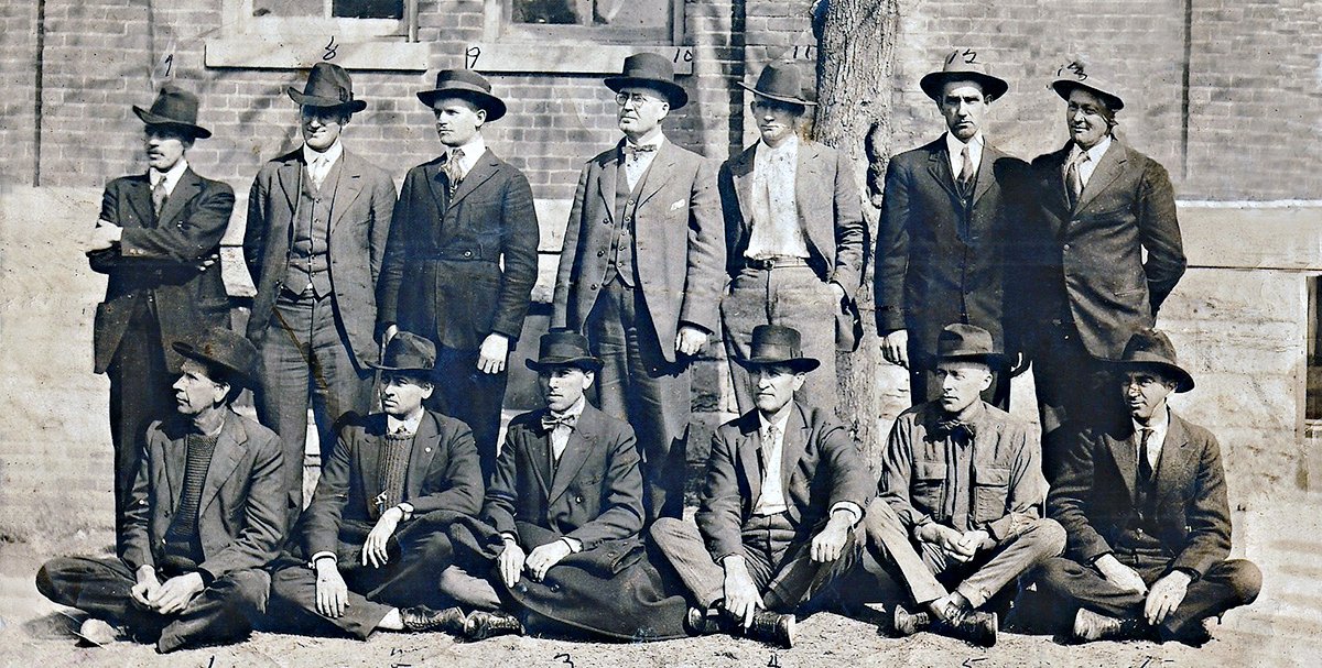 Tipton County men in front of courthouse